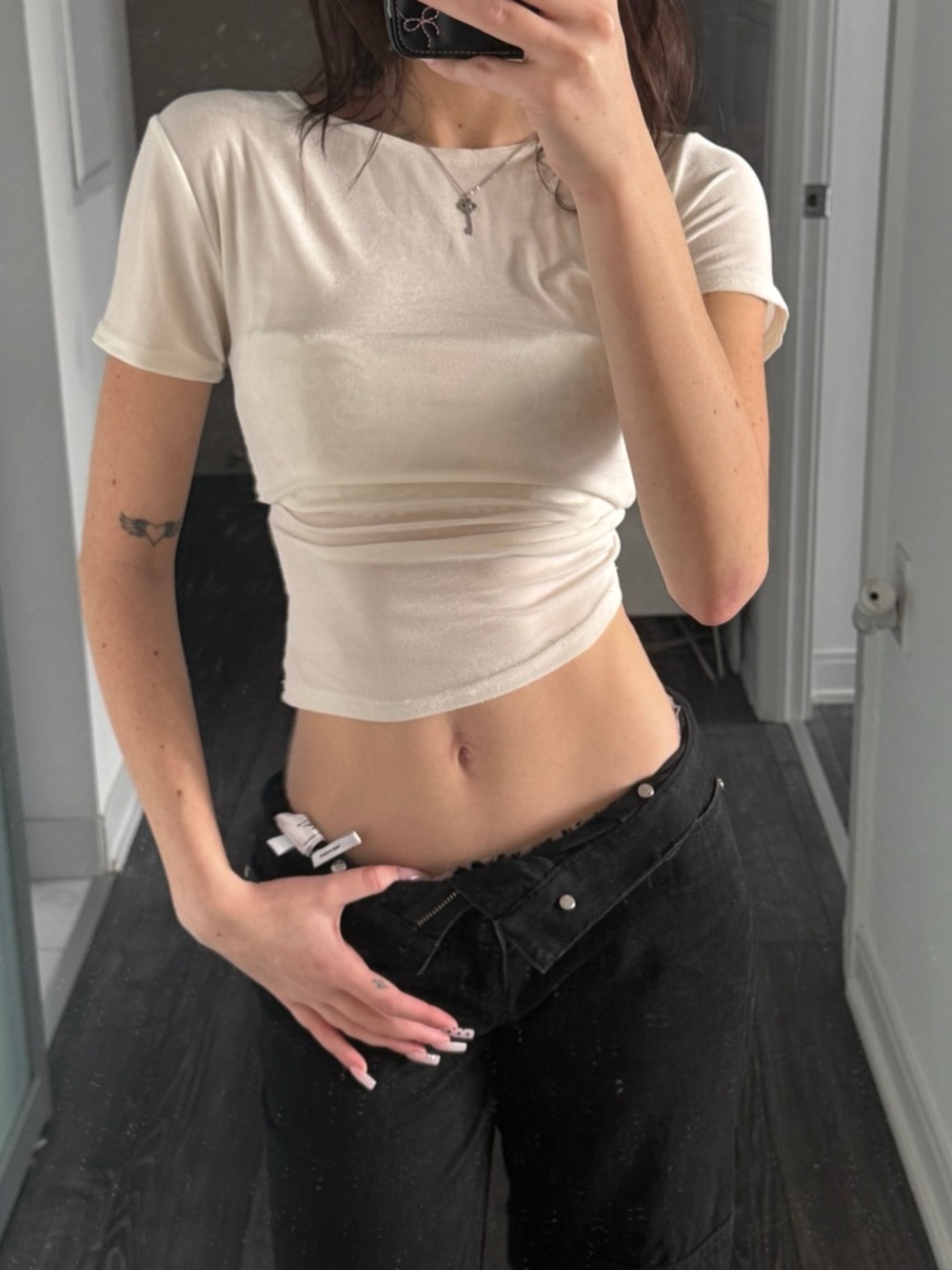 Vintage sheer white baby tee